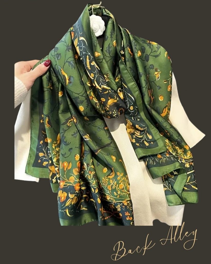 Green – Bird Bohemian Scarf