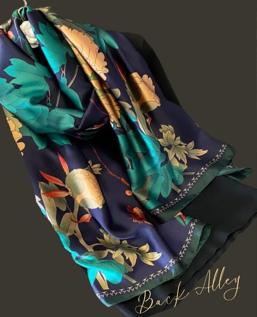 Large Polychrome Floral Scarf