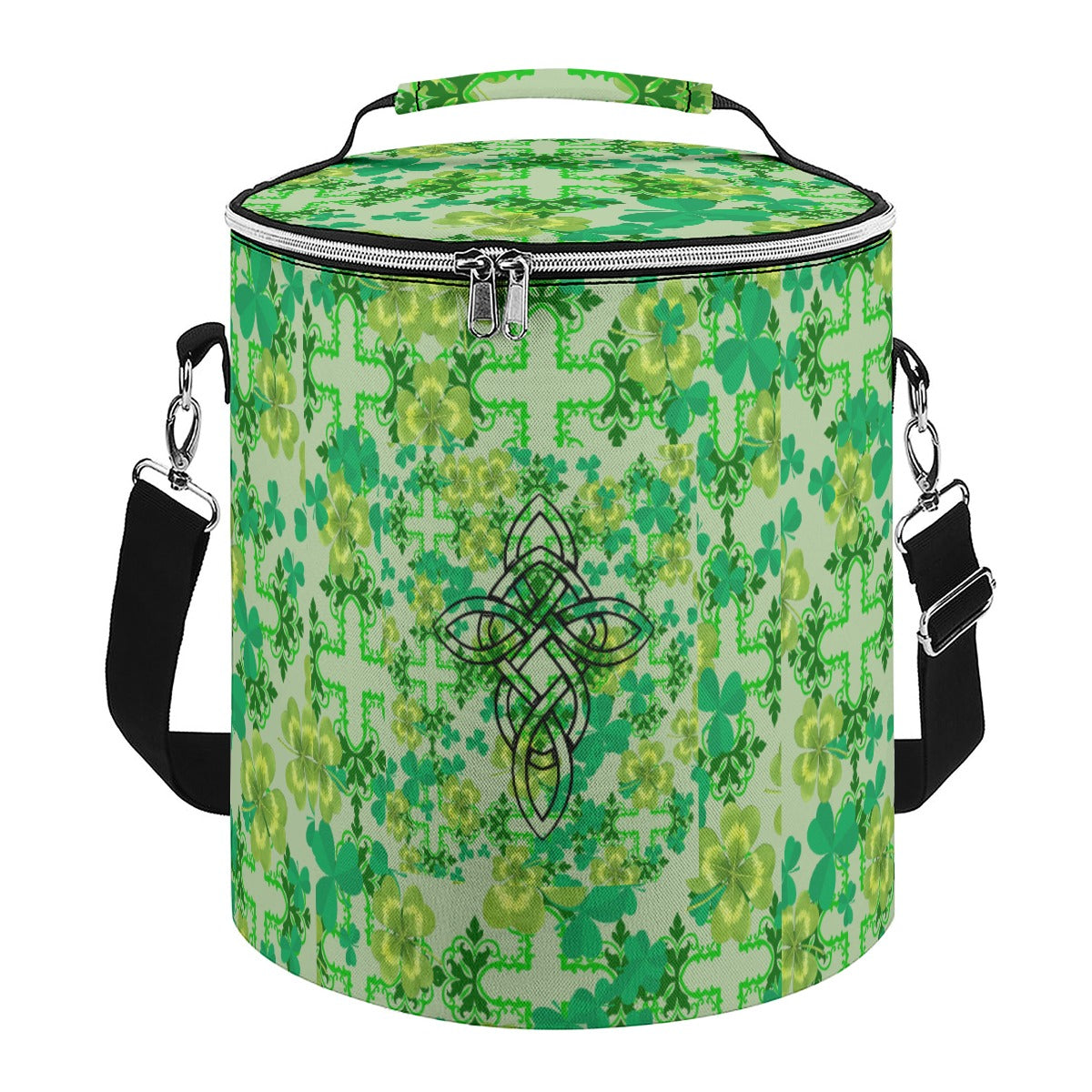 Clover and Celtic Crosses Insulated Cylinder Cooler Bag - Exclusive to Back Alley