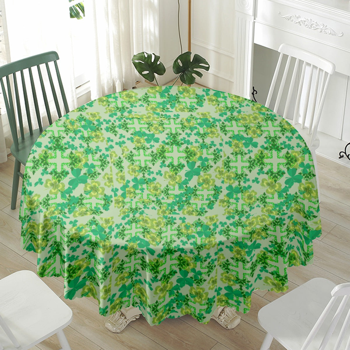 Clover and Celtic Crosses Table cloth